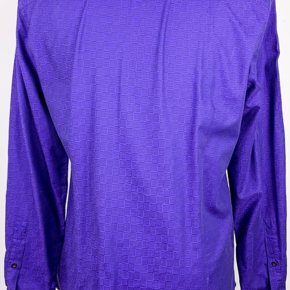 Versace mens Blue Patterned Button Up dress Shirt - Picture 3 of 5